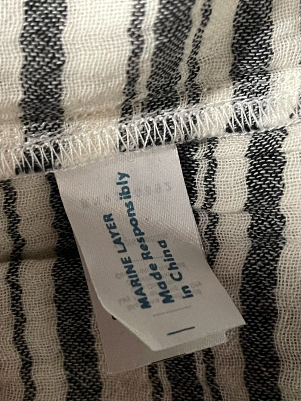 Marine Layer Corinne Double Cloth Maxi Dress XL Black & White Striped Sleeveless - Picture 7 of 9